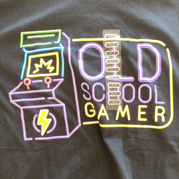 Old School Gamer neon black video game t shirt size medium - Picture 2 of 4